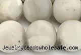 CAA6078 15 inches 10mm round matte white crazy lace agate beads