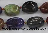 CAA616 15.5 inches 12*20mm nuggets dragon veins agate beads