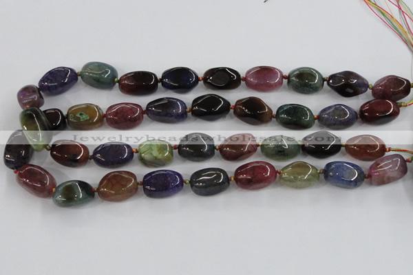 CAA616 15.5 inches 12*20mm nuggets dragon veins agate beads