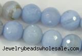 CAA740 15.5 inches 16mm faceted round blue lace agate beads wholesale