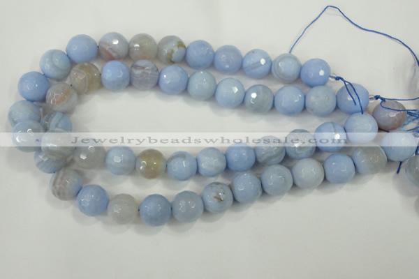 CAA740 15.5 inches 16mm faceted round blue lace agate beads wholesale