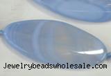 CAA747 15.5 inches 25*55mm twisted oval blue lace agate beads wholesale