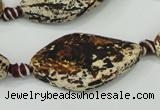 CAA758 15.5 inches 20*40mm twisted marquise wooden agate beads