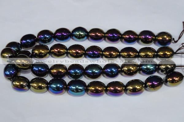 CAA854 15.5 inches 16*20mm egg-shaped AB-color black agate beads