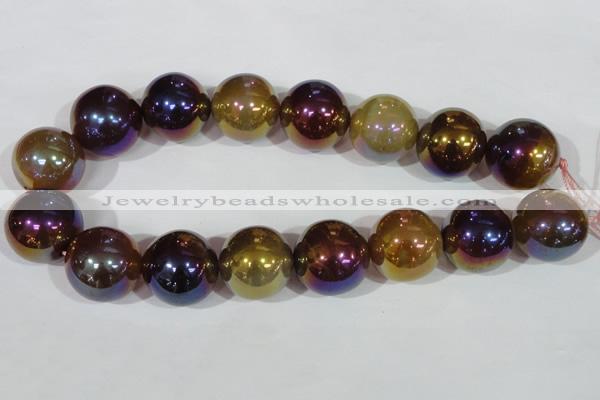 CAA877 15.5 inches 25mm round AB-color red agate beads