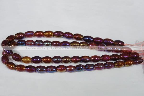 CAA878 15.5 inches 7*14mm rice AB-color red agate beads