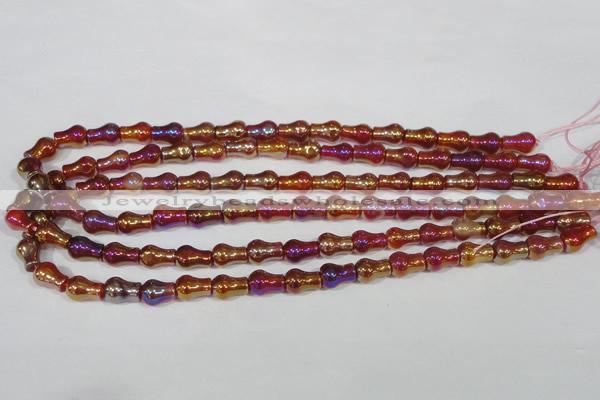 CAA881 15.5 inches 8*12mm pear-shaped AB-color red agate beads