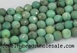 CAB06 15.5 inches 6mm faceted round green grass agate gemstone beads