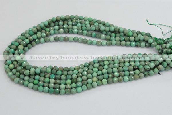 CAB06 15.5 inches 6mm faceted round green grass agate gemstone beads