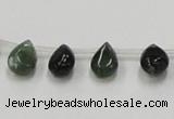 CAB127 15.5 inches 8*12mm flat teardrop moss agate gemstone beads