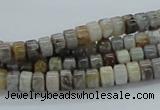 CAB138 15.5 inches 4*6mm roundel bamboo leaf agate beads