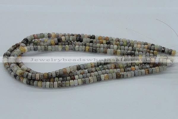 CAB138 15.5 inches 4*6mm roundel bamboo leaf agate beads