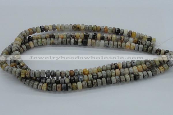 CAB139 15.5 inches 5*8mm roundel bamboo leaf agate beads