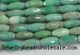 CAB18 15.5 inches 6*12mm faceted rice green grass agate beads