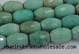 CAB20 15.5 inches 10*15mm faceted rice green grass agate beads