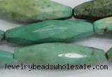 CAB22 15.5 inches 11*40mm faceted rice green grass agate beads