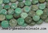 CAB25 15.5 inches 8mm coin green grass agate gemstone beads