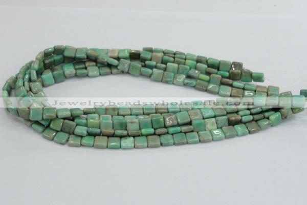 CAB26 15.5 inches 8*8mm square green grass agate gemstone beads