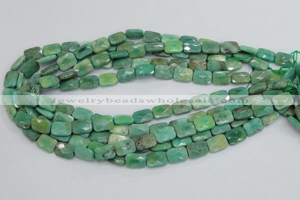 CAB36 15.5 inches 10*14mm faceted rectangle green grass agate beads