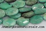 CAB38 15.5 inches 10*14mm faceted oval green grass agate beads