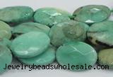 CAB39 15.5 inches 13*18mm faceted oval green grass agate beads