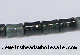 CAB394 15.5 inches 8*10mm bamboo shape moss agate gemstone beads