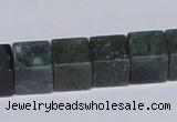 CAB399 15.5 inches 12*12mm cube moss agate gemstone beads wholesale