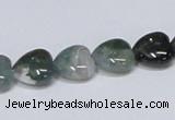 CAB406 15.5 inches 12*12mm heart moss agate gemstone beads wholesale