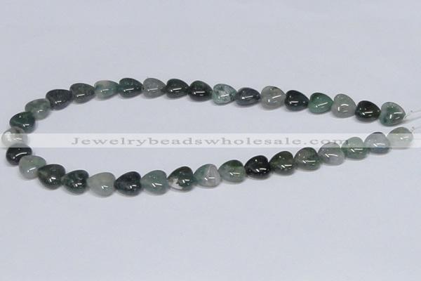 CAB406 15.5 inches 12*12mm heart moss agate gemstone beads wholesale