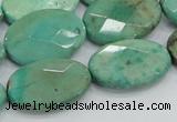 CAB41 15.5 inches 18*25mm faceted oval green grass agate beads