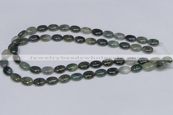 CAB410 15.5 inches 10*14mm oval moss agate gemstone beads wholesale