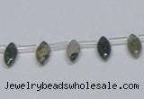 CAB411 15.5 inches 5*10mm horse eye moss agate gemstone beads