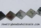 CAB417 15.5 inches 10*10mm diamond moss agate gemstone beads