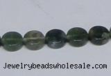 CAB419 15.5 inches 10mm coin moss agate gemstone beads wholesale