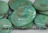 CAB42 15.5 inches 22*30mm faceted oval green grass agate beads