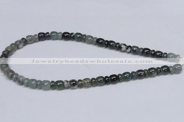 CAB426 15.5 inches 9*13mm vase-shaped moss agate gemstone beads