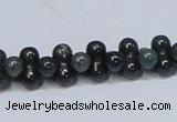 CAB427 15.5 inches 6*12mm bone-shaped moss agate gemstone beads