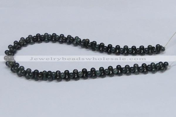 CAB427 15.5 inches 6*12mm bone-shaped moss agate gemstone beads