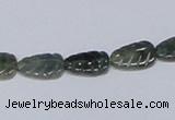 CAB428 15.5 inches 8*12mm leaf-shaped moss agate gemstone beads