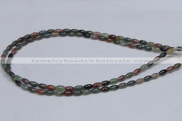 CAB438 15.5 inches 5*8mm rice indian agate gemstone beads wholesale