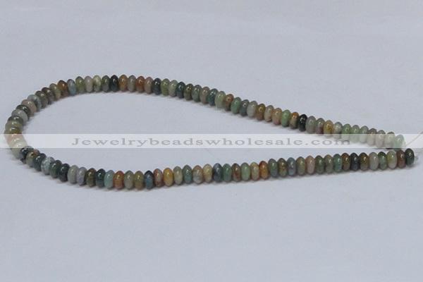 CAB440 15.5 inches 4*8mm rondelle indian agate gemstone beads