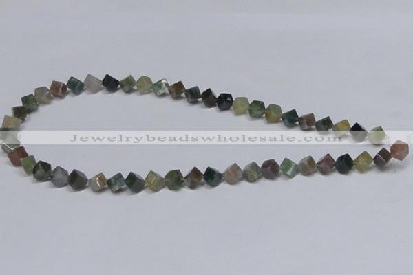 CAB441 15.5 inches 6*6mm inclined cube indian agate gemstone beads