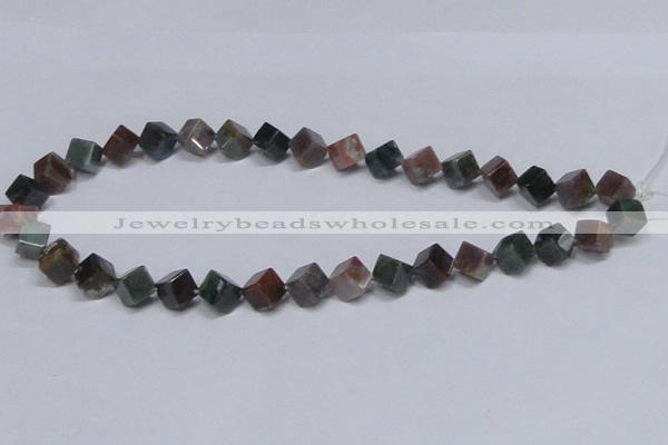 CAB442 15.5 inches 8*8mm inclined cube indian agate gemstone beads