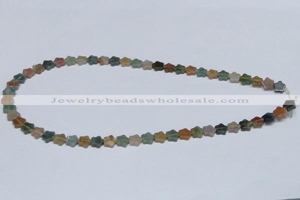 CAB458 15.5 inches 8*8mm star indian agate gemstone beads wholesale