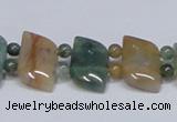 CAB468 15.5 inches horse eye & round double-drilled indian agate beads