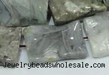 CAB582 15.5 inches 22*30mm wavy rectangle silver needle agate beads