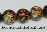 CAB612 15.5 inches 14mm round leopard skin agate beads wholesale