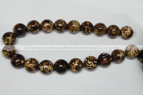 CAB615 15.5 inches 20mm round leopard skin agate beads wholesale