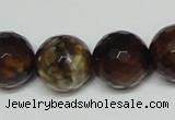 CAB619 15.5 inches 16mm faceted round leopard skin agate beads wholesale