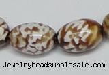 CAB621 15.5 inches 15*20mm egg-shaped leopard skin agate beads wholesale